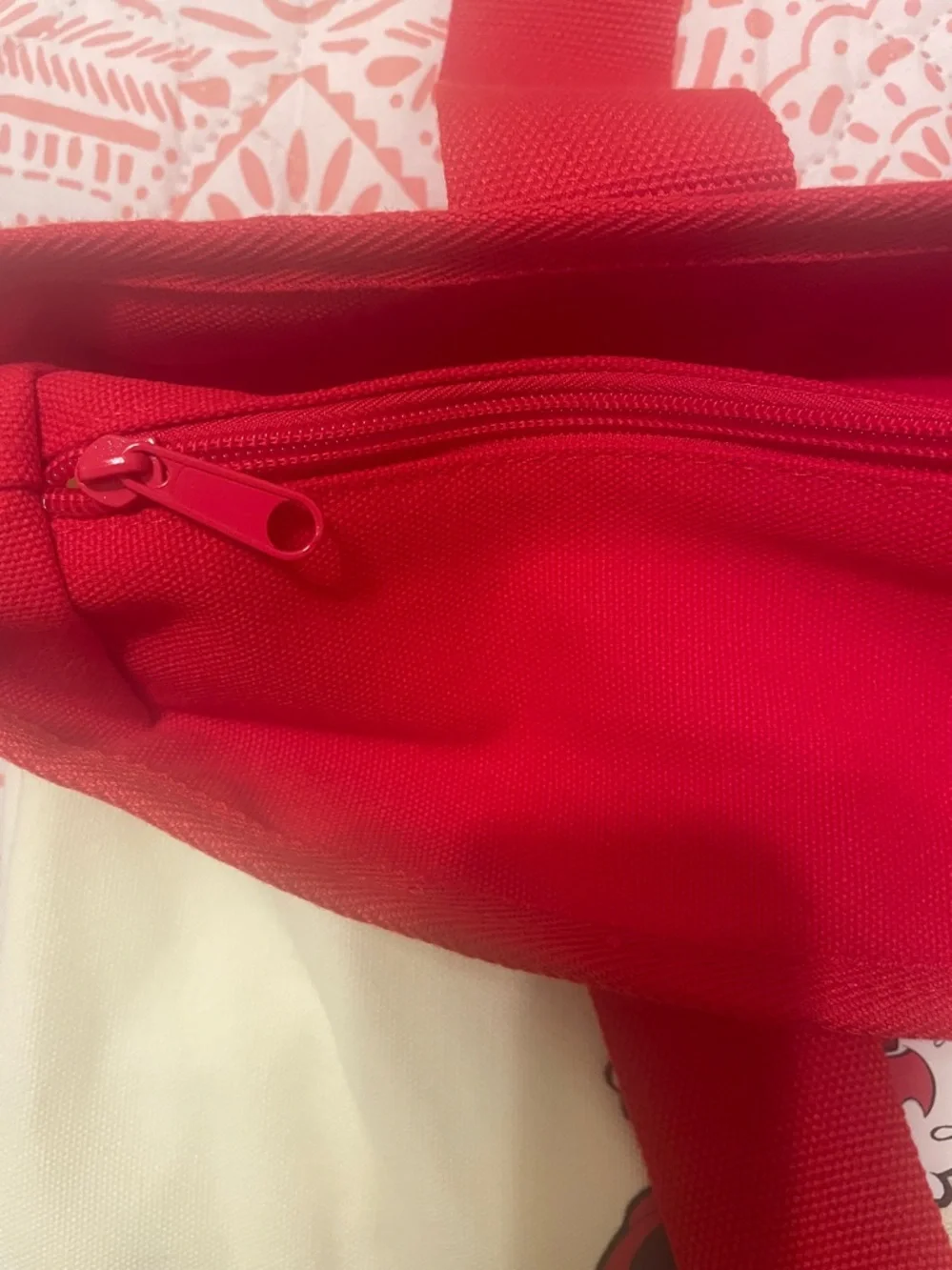 Disney Red & Cream Walt Disney World Holiday Tote with Mickey & Minnie